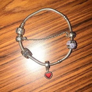 Sterling silver pandora LOVE bracelet.